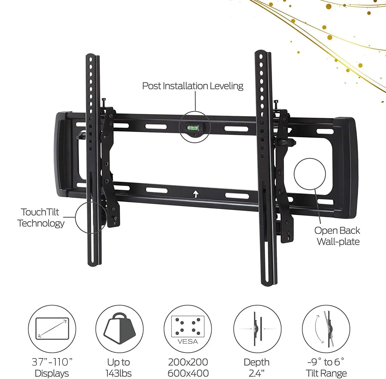 ProMounts Tilting TV Wall Mount for 37" to 110" TVs Up to 143lbs (UT-PRO640) - One Products