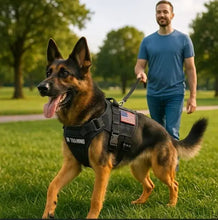 Load image into Gallery viewer, Adjustable Tactical Dog Harness for Medium &amp; Large Dogs, Heavy-Duty No-Pull Vest with Metal Buckle and Control Handle | Black Camouflage
