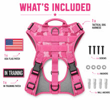 Load image into Gallery viewer, Adjustable Tactical Dog Harness for Medium &amp; Large Dogs, Heavy-Duty No-Pull Vest with Metal Buckle and Control Handle | Pink Camouflage
