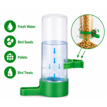 Load image into Gallery viewer, ProMounts 3-Pack Automatic Bird Feeder &amp; Water Dispenser Set – Small, Medium &amp; Large Gravity Feed Cage Cups for Budgies, Parakeets, Cockatiels &amp; Small Birds

