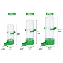 Load image into Gallery viewer, ProMounts 3-Pack Automatic Bird Feeder &amp; Water Dispenser Set – Small, Medium &amp; Large Gravity Feed Cage Cups for Budgies, Parakeets, Cockatiels &amp; Small Birds
