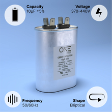 Load image into Gallery viewer, ONE Power 10-MFD, 370V or 440V Single Run A/C Capacitor (OPCSR10) One Products AC Capacitors
