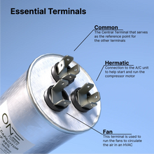 Load image into Gallery viewer, ONE Power 45/5-MFD, 370V or 440V Dual Run A/C Capacitor 45+5 uF CBB65B Air Conditioner Capacitors for AC Unit Fan Motor Start or Heat Pump or Condenser Straight Cool (OPCDR455) One Products AC Capacitors
