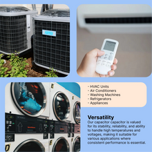 Load image into Gallery viewer, ONE Power 50/5-MFD, 370V or 440V Dual Run A/C Capacitor 50+5 uF CBB65B Air Conditioner Capacitors for AC Unit Fan Motor Start or Heat Pump or Condenser Straight Cool (OPCDR505) One Products AC Capacitors
