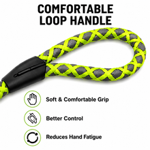 Load image into Gallery viewer, ProMounts 4-Pack Braided Rope Dog Leash Set, Heavy-Duty Reflective Woven Leashes with Comfortable Handle, 6-Foot Length, Orange &amp; Yellow-Green

