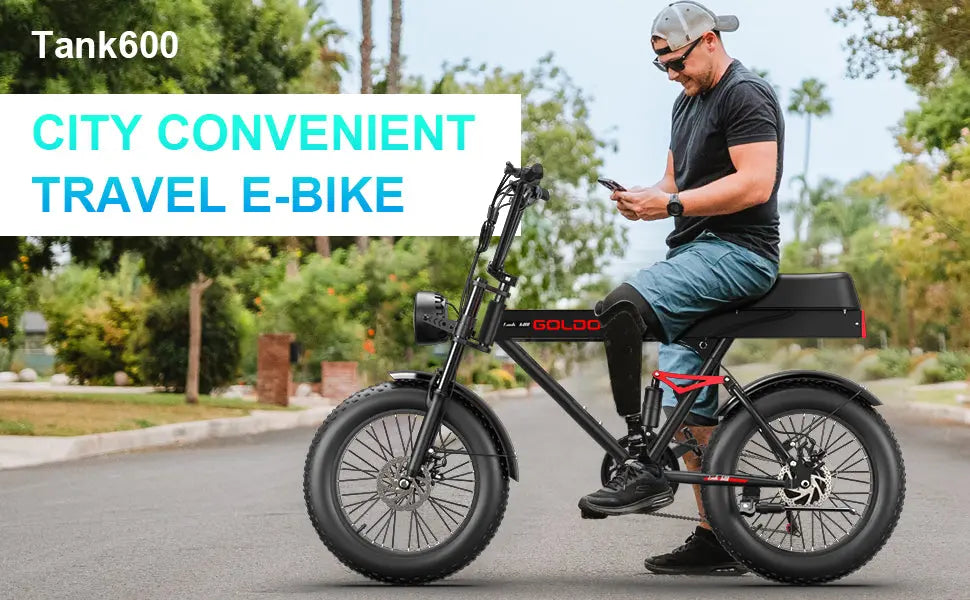 Goldoro Electric Bike for Adults 500W, 20 Inch Fat Tire Ebike 31 MPH & 50-60 Miles Commuter E Bike, 48V 20AH Electric Bicycle (Black) - One Products