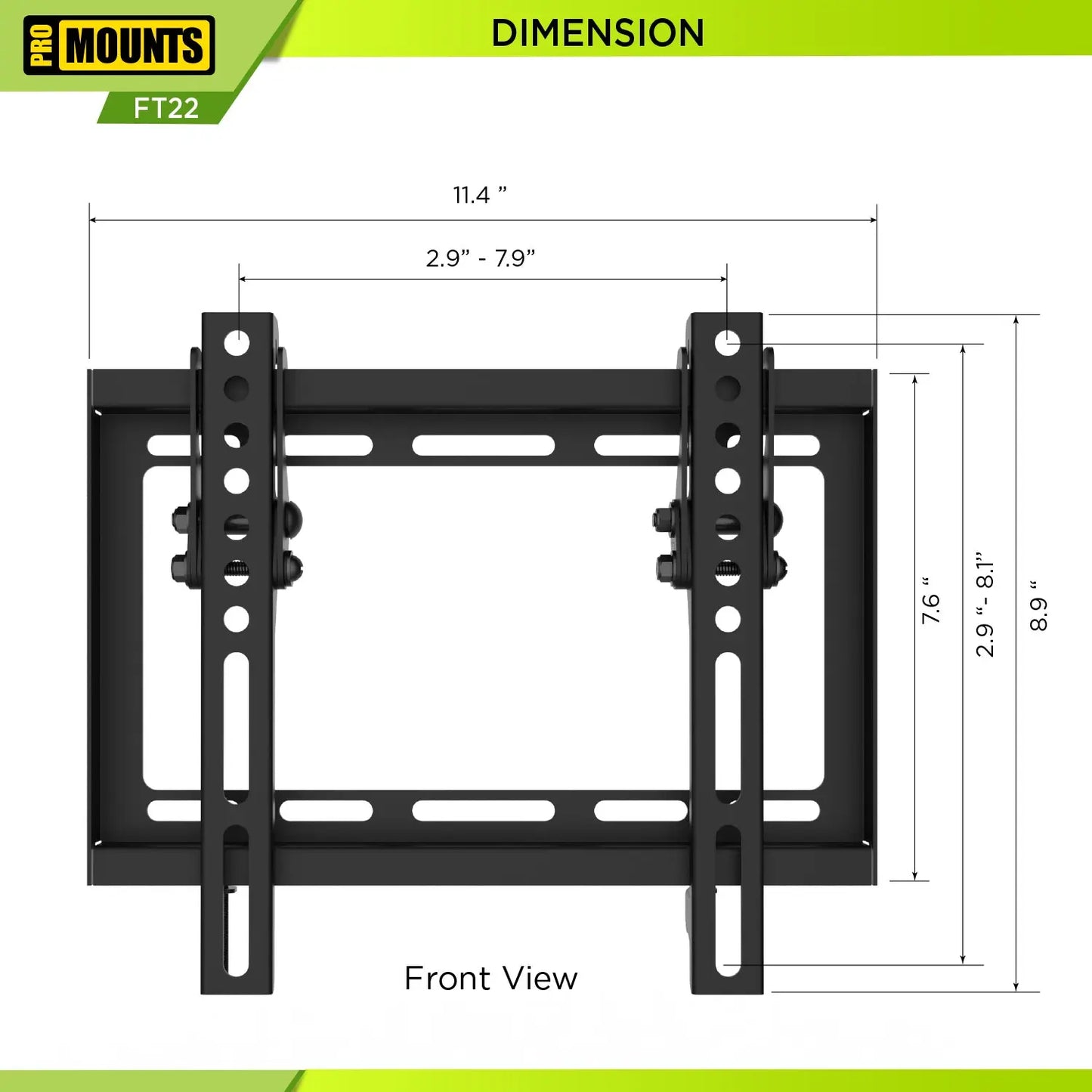 ProMounts Tilt / Tilting TV Wall Mount for 13" to 47" TVs up to 44lbs (FT22) - One Products