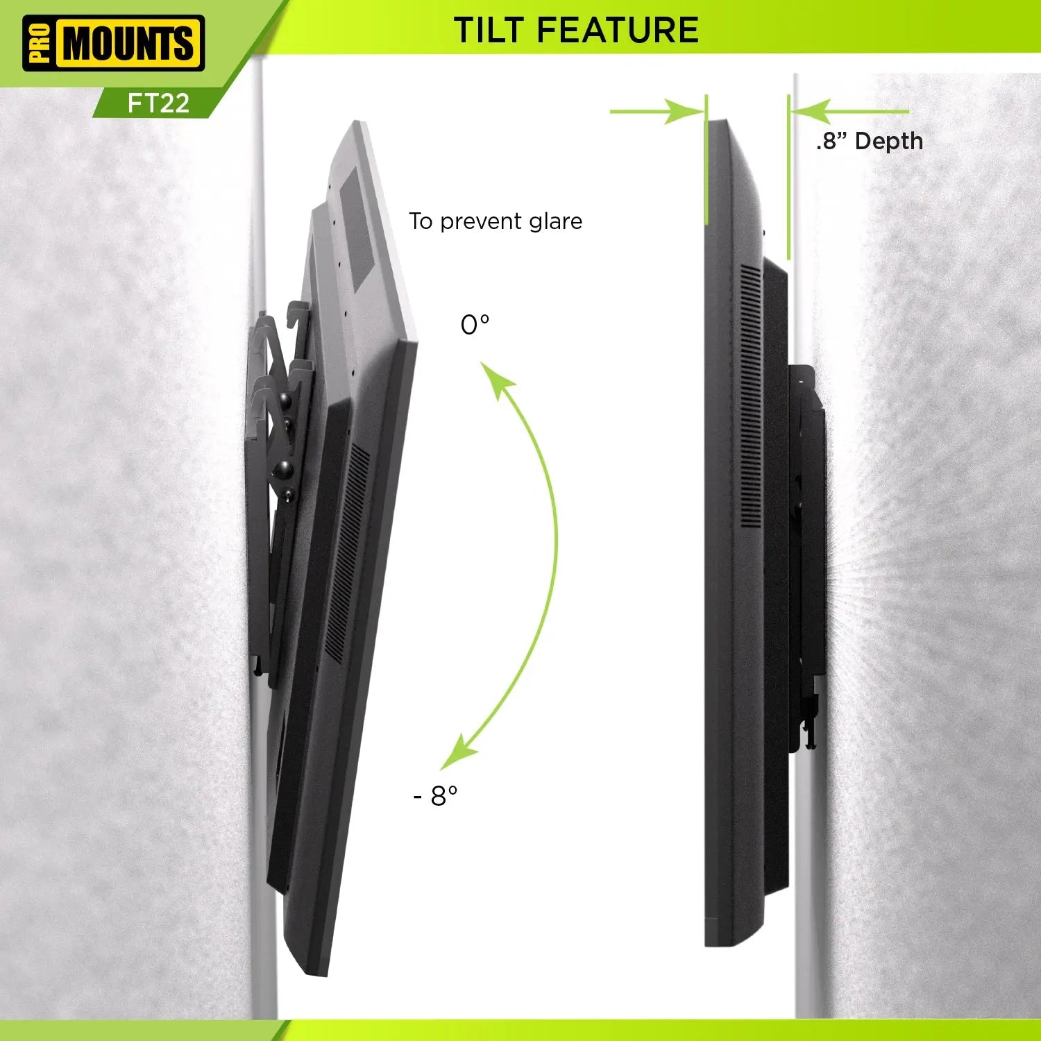 ProMounts Tilt / Tilting TV Wall Mount for 13" to 47" TVs up to 44lbs (FT22) - One Products