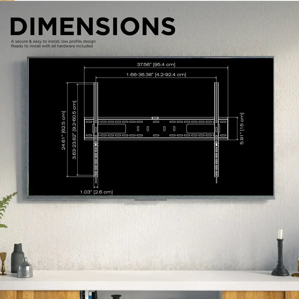 ProMounts Premium Flat / Fixed TV Wall Mount for 60" to 110" TVs Up to 165lbs (UF-PRO400) - One Products