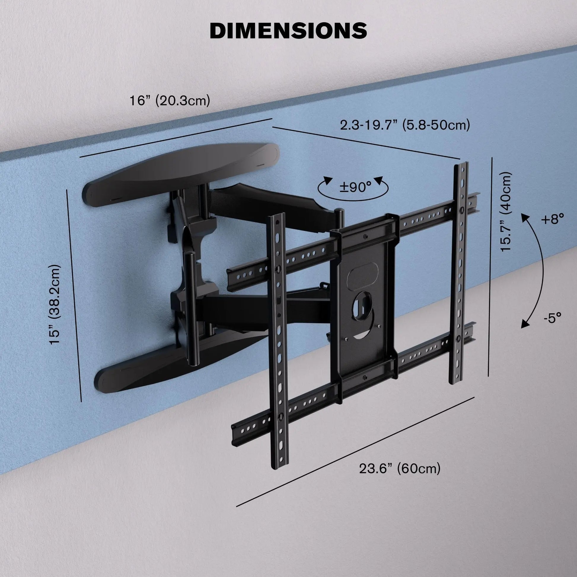 ProMounts Premium Full Motion / Articulating TV Wall Mount for 42" to 85" TVs Up to 100lbs (MA641) - One Products