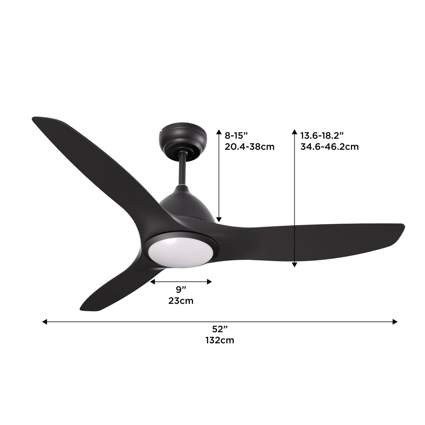 ONE Products 52” Smart Ceiling Fan Reversible with LED Light, Remote and APP - One Products