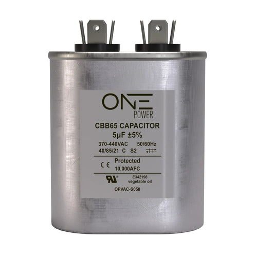 ONE Power CBB65 440-Volt 5-MFD Oval Single Run Capacitor (OPCSR5) One Products