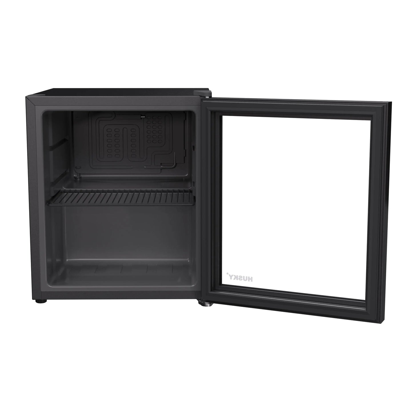 Husky Premium 1.6 Cu.Ft Premium Freestanding Glass Door Beverage Cooler & Mini Fridge, Black - One Products