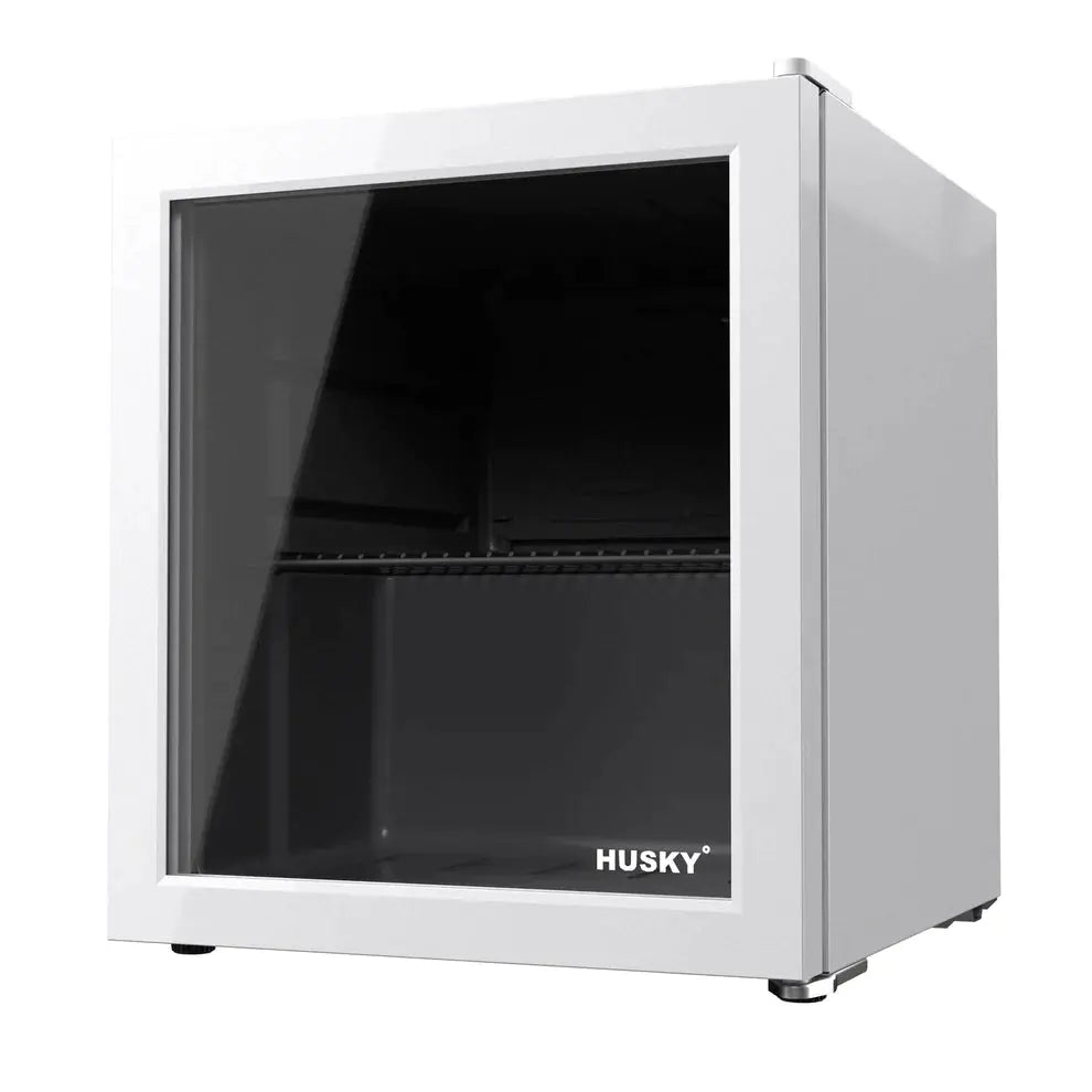 Husky Premium 46L Beverage Refrigerator 1.6 Cu.ft. Freestanding Counter-Top Mini Fridge With Glass Door in White - One Products