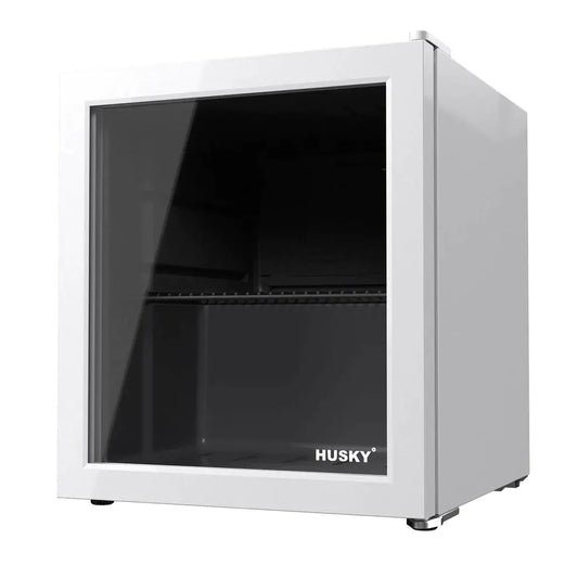 Husky Premium 46L Beverage Refrigerator 1.6 Cu.ft. Freestanding Counter-Top Mini Fridge With Glass Door in White - One Products