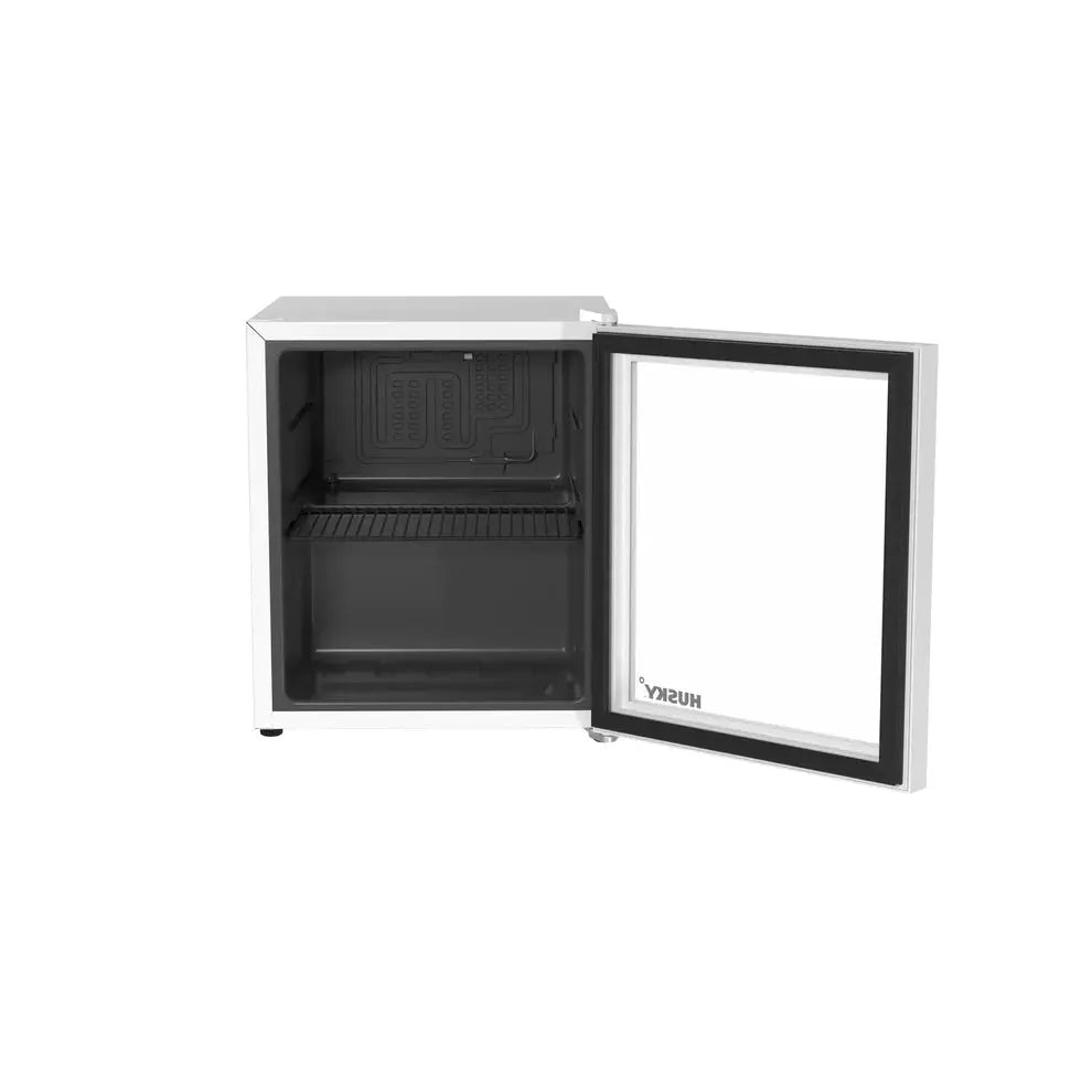 Husky Premium 46L Beverage Refrigerator 1.6 Cu.ft. Freestanding Counter-Top Mini Fridge With Glass Door in White - One Products