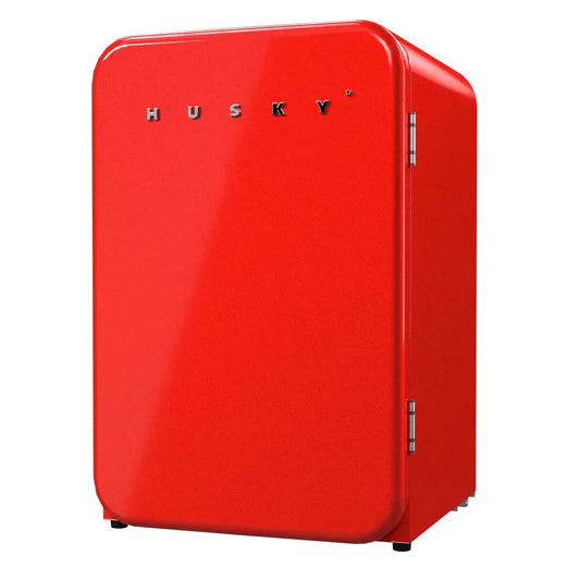 Husky Premium 106L Retro Style 3.74 Cu.ft. Freestanding Under-Counter Mini Fridge in Red - One Products