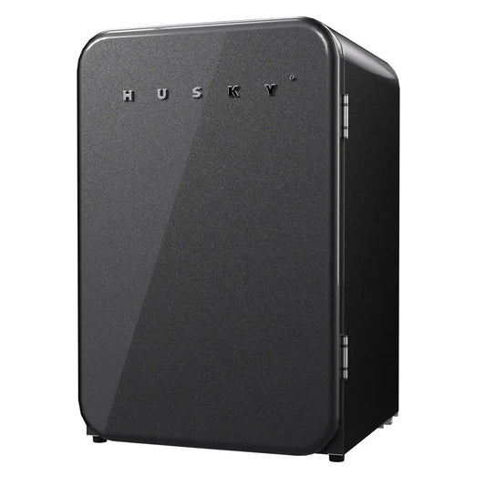 Husky Premium 106L Retro Style 3.74 Cu.ft. Freestanding Under-Counter Mini Fridge in Black - One Products