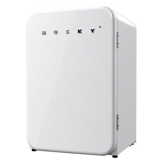 Husky Premium 106L Retro Style 3.74 Cu.ft. Freestanding Under-Counter Mini Fridge in White - One Products