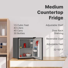 Load image into Gallery viewer, SnowLion Premium 43L Solid Door Mini Fridge 1.5 C.ft. Freestanding Under-counter refrigerator in Black (OSFS008-BM) SnowLion Solid Door Medium
