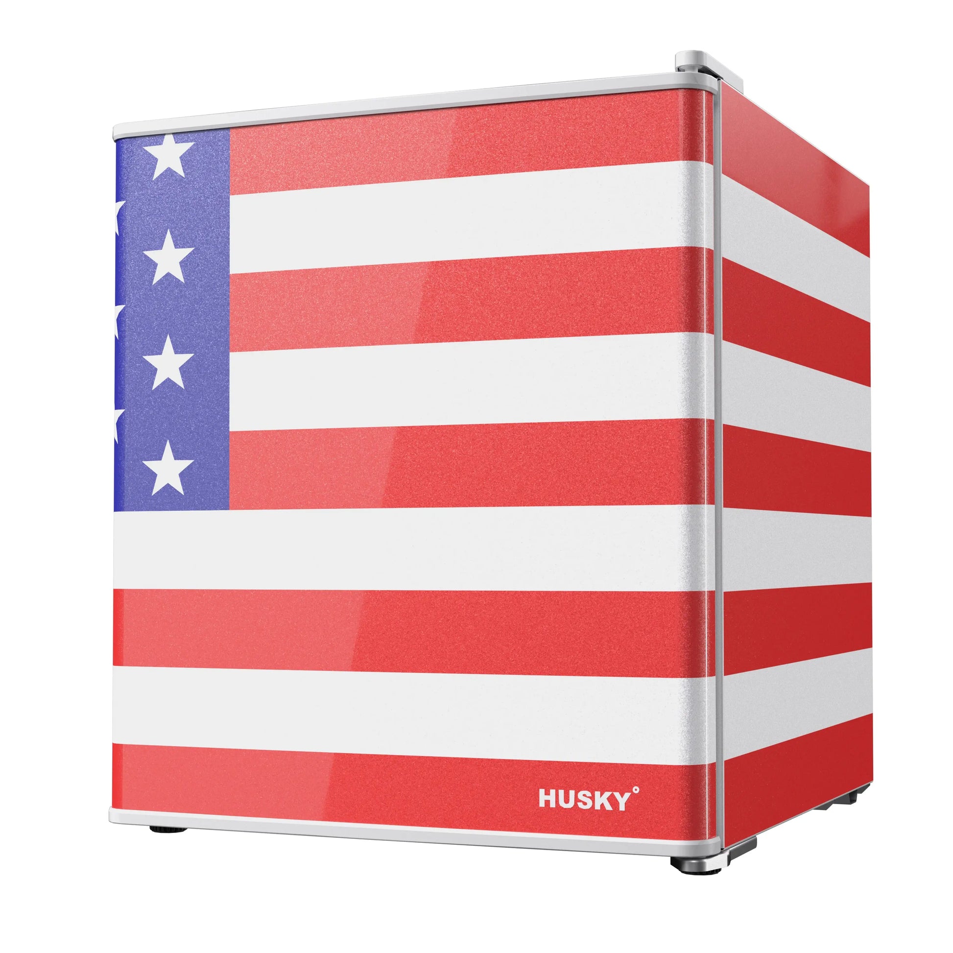 Husky 43L Solid Door 1.5 C.ft. Freestanding Counter-Top Mini Fridge (American Flag) - One Products