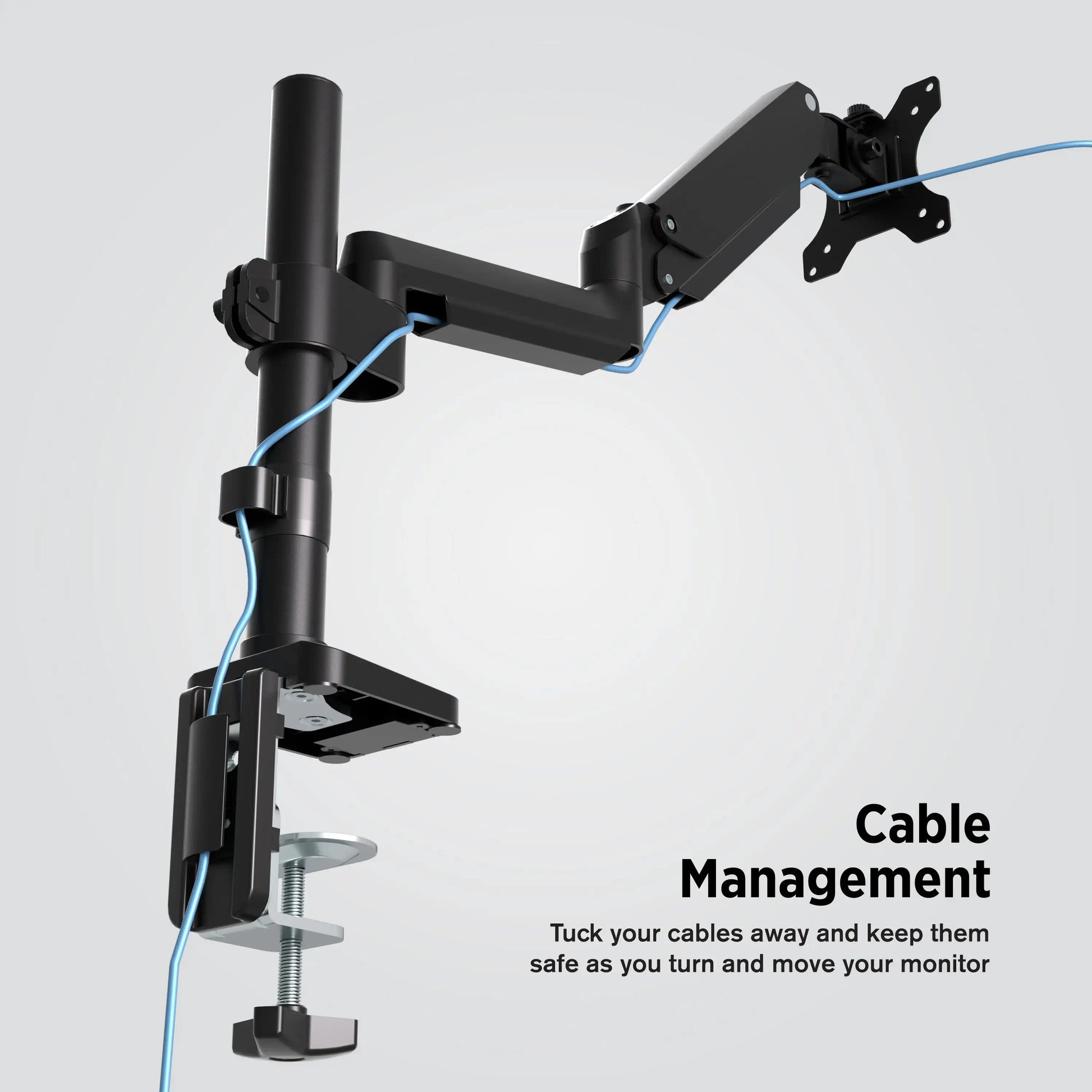 ProMounts Landscape to Portrait Single Monitor Arm for 13” to 32” Screens Holds up to 17.6 lbs - One Products