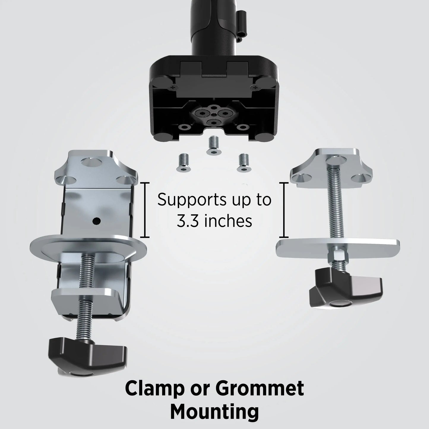 ProMounts Landscape to Portrait Single Monitor Arm for 13” to 32” Screens Holds up to 17.6 lbs - One Products