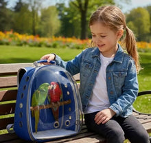 Load image into Gallery viewer, Panoramic View Bird Travel Backpack – Breathable Bubble Carrier for Small &amp; Medium Birds with Secure Perch &amp; Locking Zippers One Products
