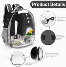 Load image into Gallery viewer, Panoramic View Bird Travel Backpack – Breathable Bubble Carrier for Small &amp; Medium Birds with Secure Perch &amp; Locking Zippers One Products

