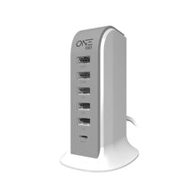 Load image into Gallery viewer, ProMounts 6-Port USB-C High Speed Charging Ports Station, 5 USB-A Style Ports, 2.4 AMP, 5ft Cable, ETL Certified—Sleek and Modern for Home or Travel One Products USB Charging Hub
