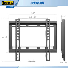 Load image into Gallery viewer, ProMounts Flat / Fixed TV Wall Mount for 13&quot; to 47&quot; TVs, Holds up to 55lbs (FF22) ProMounts Flat Mount
