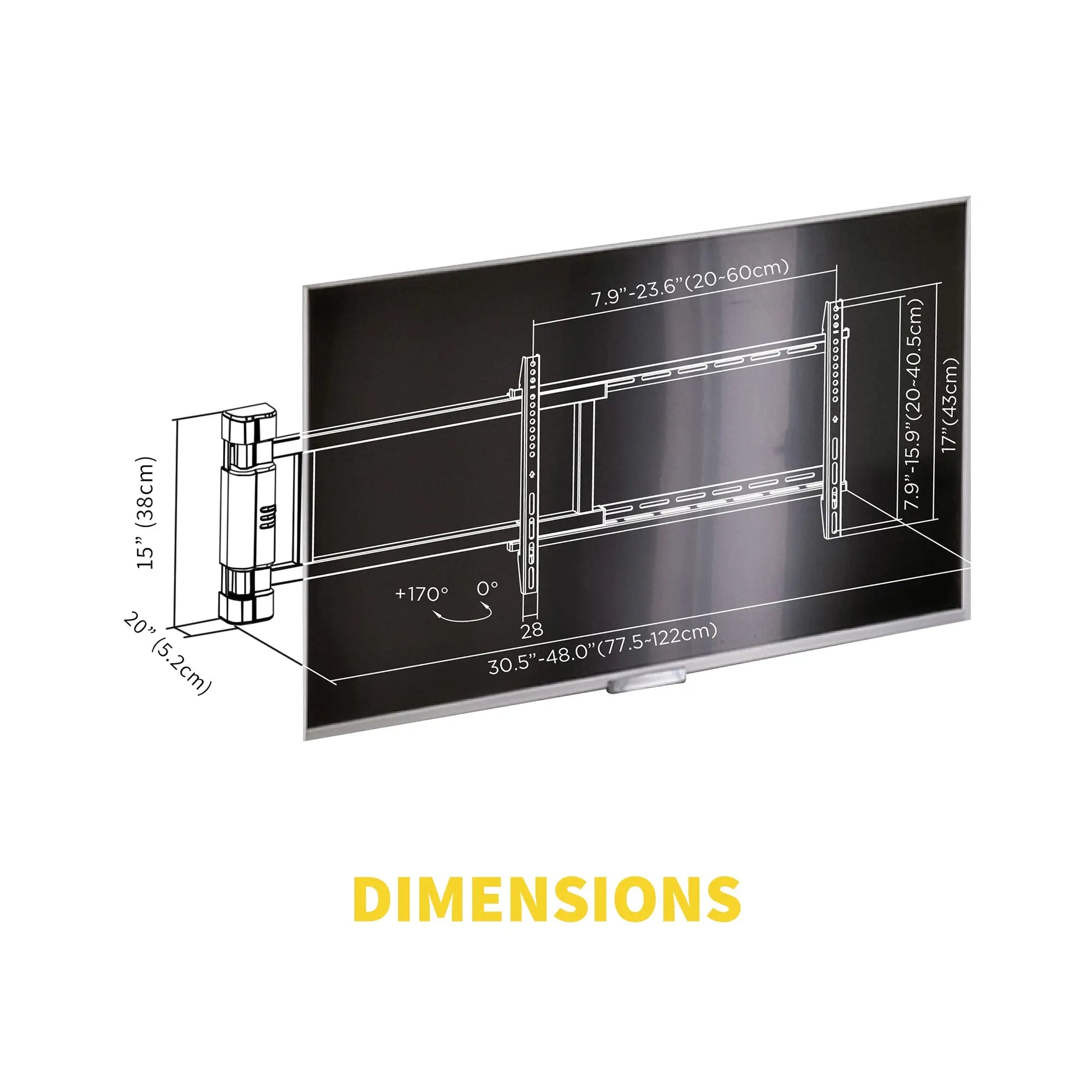 ProMounts Motorized Swing TV Wall Mount for TVs 32" - 75" Up to 110 lbs ProMounts