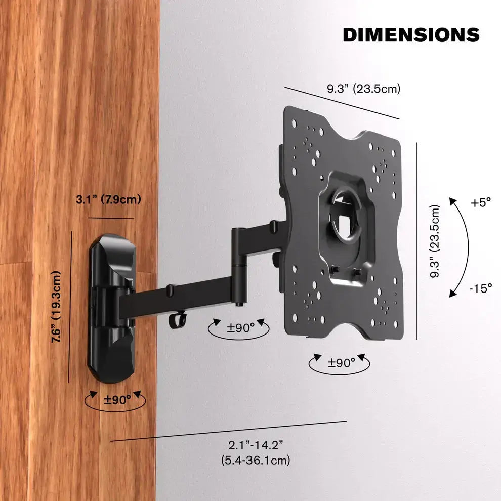 ProMounts Premium Articulating TV Wall Mount for Heavy Duty TV for 17-42 Inch Flat and Curved TV Screens, Holds Up to 44 lbs Max VESA 200x200 - One Products