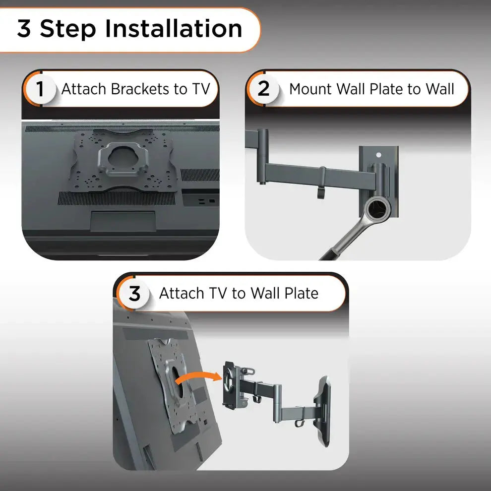 ProMounts Premium Articulating TV Wall Mount for Heavy Duty TV for 17-42 Inch Flat and Curved TV Screens, Holds Up to 44 lbs Max VESA 200x200 - One Products