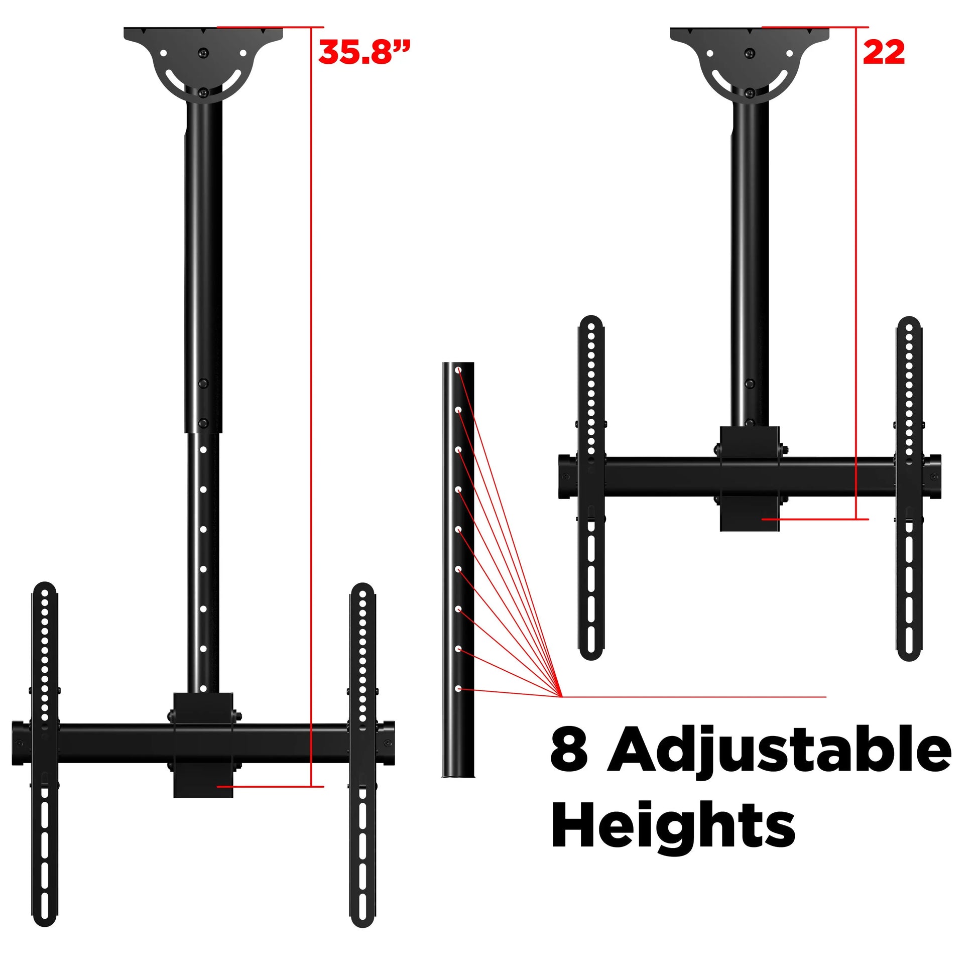 ProMounts Premium Ceiling TV Mount Fits Most 32-65 inch, Holds 88 lbs (UC-PRO210) ProMounts