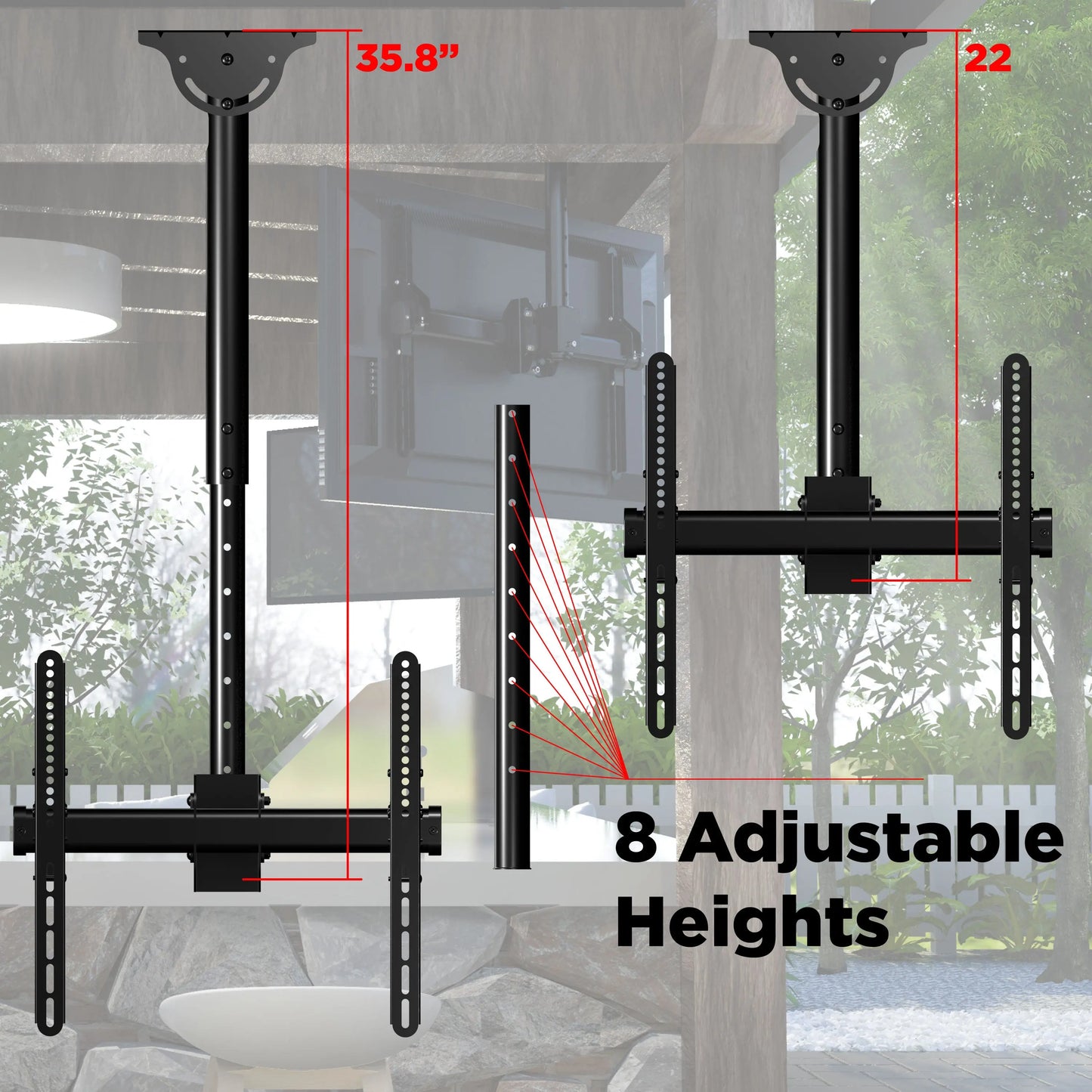 ProMounts Premium Ceiling TV Mount Fits Most 32-65 inch, Holds 88 lbs (UC-PRO210) ProMounts