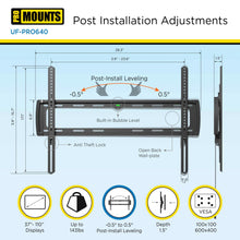 Load image into Gallery viewer, ProMounts  Premium Flat / Fixed Wall TV Mount for 37&quot; to 110&quot; TVs Up to 143lbs (UF-PRO640) ProMounts Flat Mount
