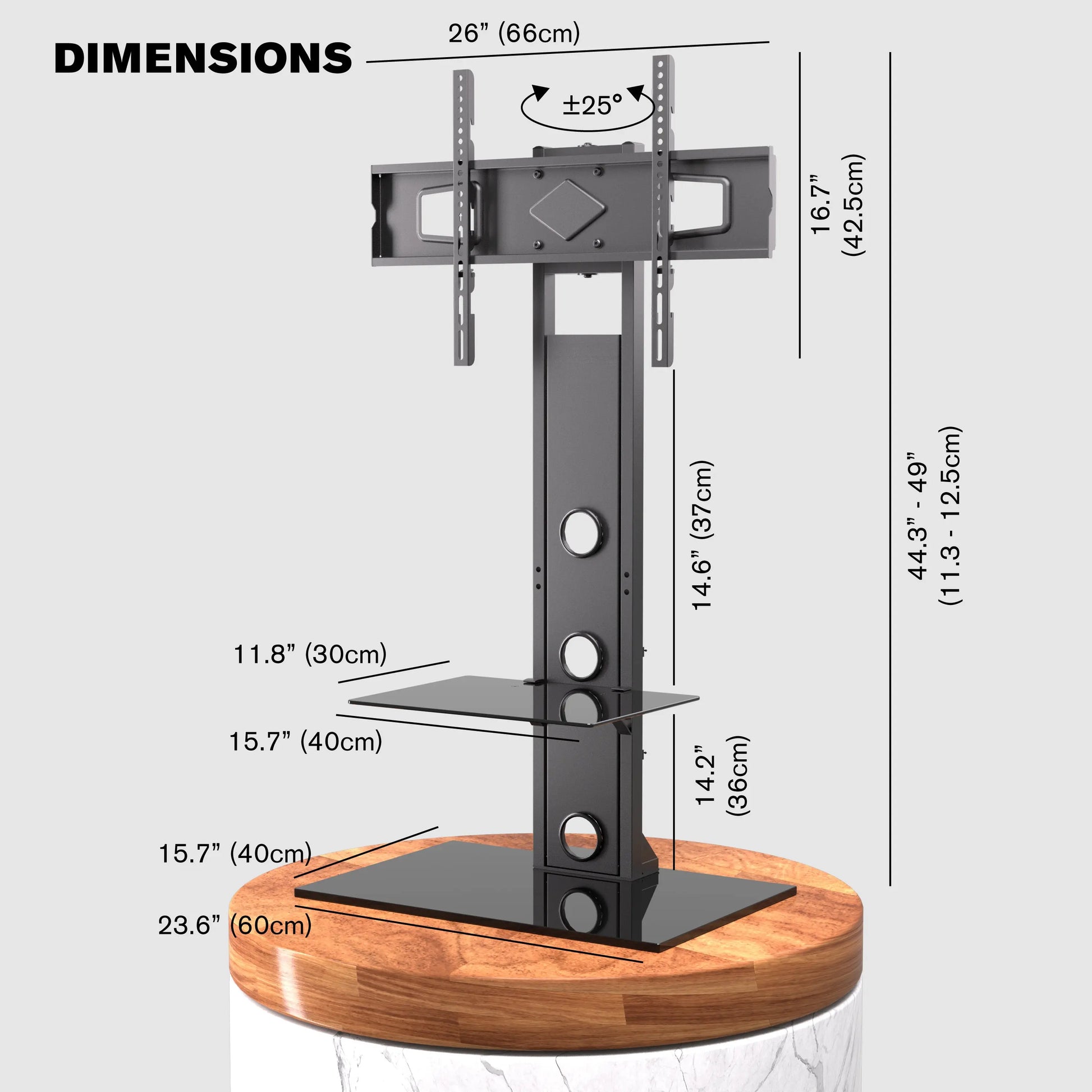 ProMounts Premium Swivel TV Stand Mount for 37”-72” Screens with Shelving, Holds up to 110 Lbs (ATMSS6401-X2) ProMountshttps://www.one-products.com/