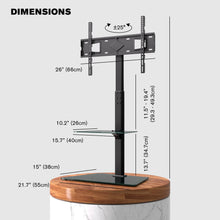 Load image into Gallery viewer, ProMounts TV Floor Stand Mount for 37&quot; to 72&quot; TVs with Height Adjustable Shelf and 25° Swivel (AFMSS6402-X2) ProMounts
