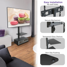 Load image into Gallery viewer, ProMounts TV Floor Stand Mount for 37&quot; to 72&quot; TVs with Height Adjustable Shelf and 25° Swivel (AFMSS6402-X2) ProMounts
