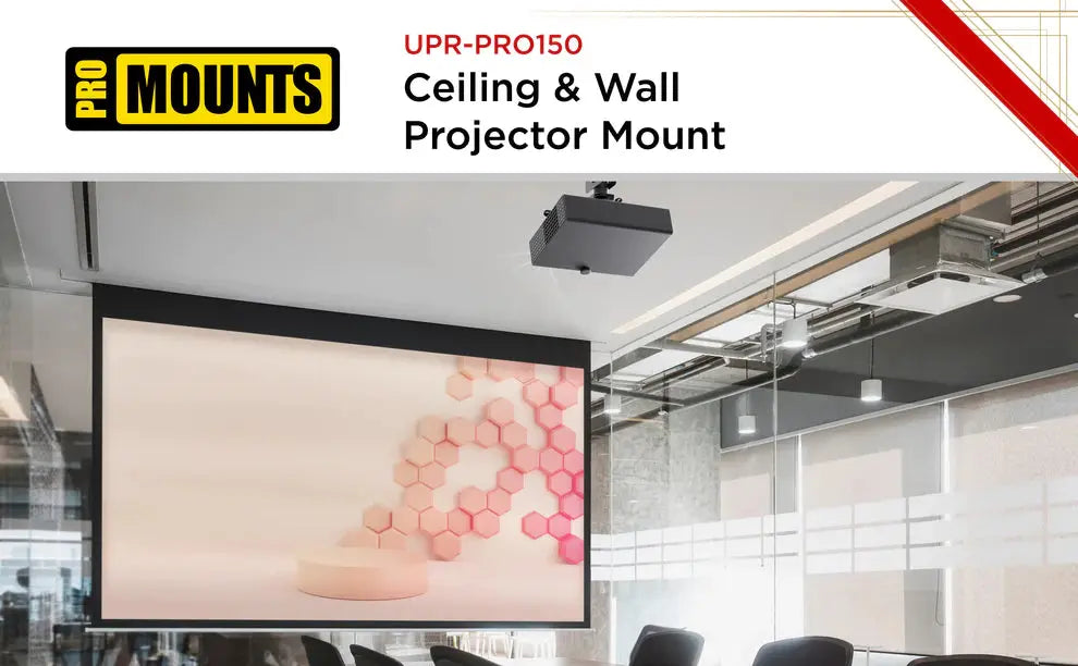 ProMounts Universal Overhead Ceiling Projector Mount, Supports up to 44lbs (UPR-PRO150) - One Products