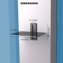 Load image into Gallery viewer, Promounts Durable Singel AV Wall Shelf, Single Glass, Supports up to 17.6lbs Max Weight (FSH1) ProMounts Component Shelf

