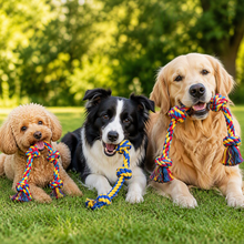 Load image into Gallery viewer, ProMounts 2-Pack Durable Cotton Rope Dog Toys Set for Tug of War &amp; Chewing, Interactive Knot Rope Toys for Small, Medium &amp; Large Dogs
