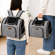 Load image into Gallery viewer, ProMounts Soft-Sided Pet Carrier Backpack for Cats &amp; Small Dogs, Airline-Friendly Foldable Travel Carrier with Mesh Ventilation, Safety Leash &amp; Storage Pocket
