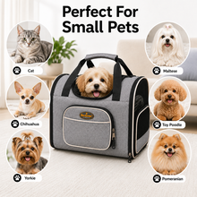 Load image into Gallery viewer, ProMounts Soft-Sided Pet Carrier Backpack for Cats &amp; Small Dogs, Airline-Friendly Foldable Travel Carrier with Mesh Ventilation, Safety Leash &amp; Storage Pocket

