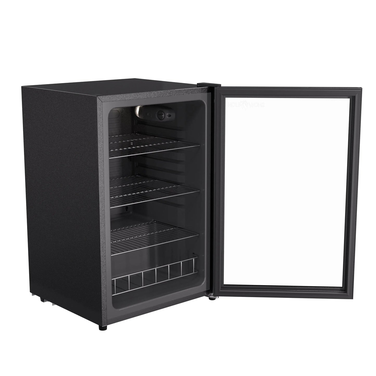 SnowLion Premium 131L Beverage Refrigerator 4.6 Cu.ft. Freestanding Mini Fridge With Glass Door in Black SnowLion Glass Door Extra Large