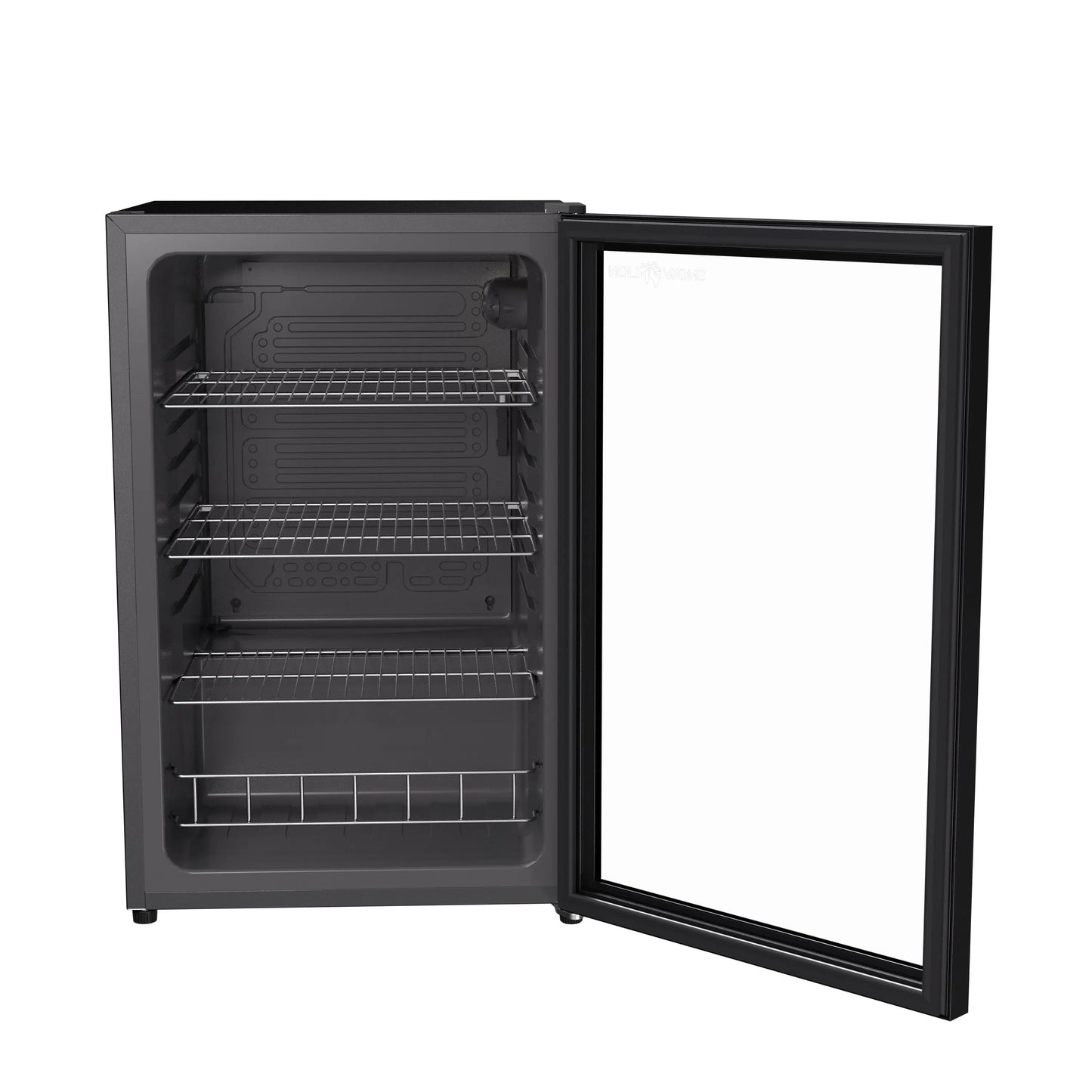 SnowLion Premium 131L Beverage Refrigerator 4.6 Cu.ft. Freestanding Mini Fridge With Glass Door in Black SnowLion Glass Door Extra Large