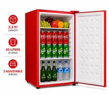 Load image into Gallery viewer, SnowLion Premium 65L Solid Door 2.3 Cu.ft. Freestanding Under-Counter Mini Fridge in Red (OSFS013-RL)
