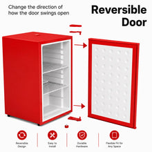Load image into Gallery viewer, SnowLion Premium 65L Solid Door 2.3 Cu.ft. Freestanding Under-Counter Mini Fridge in Red (OSFS013-RL)

