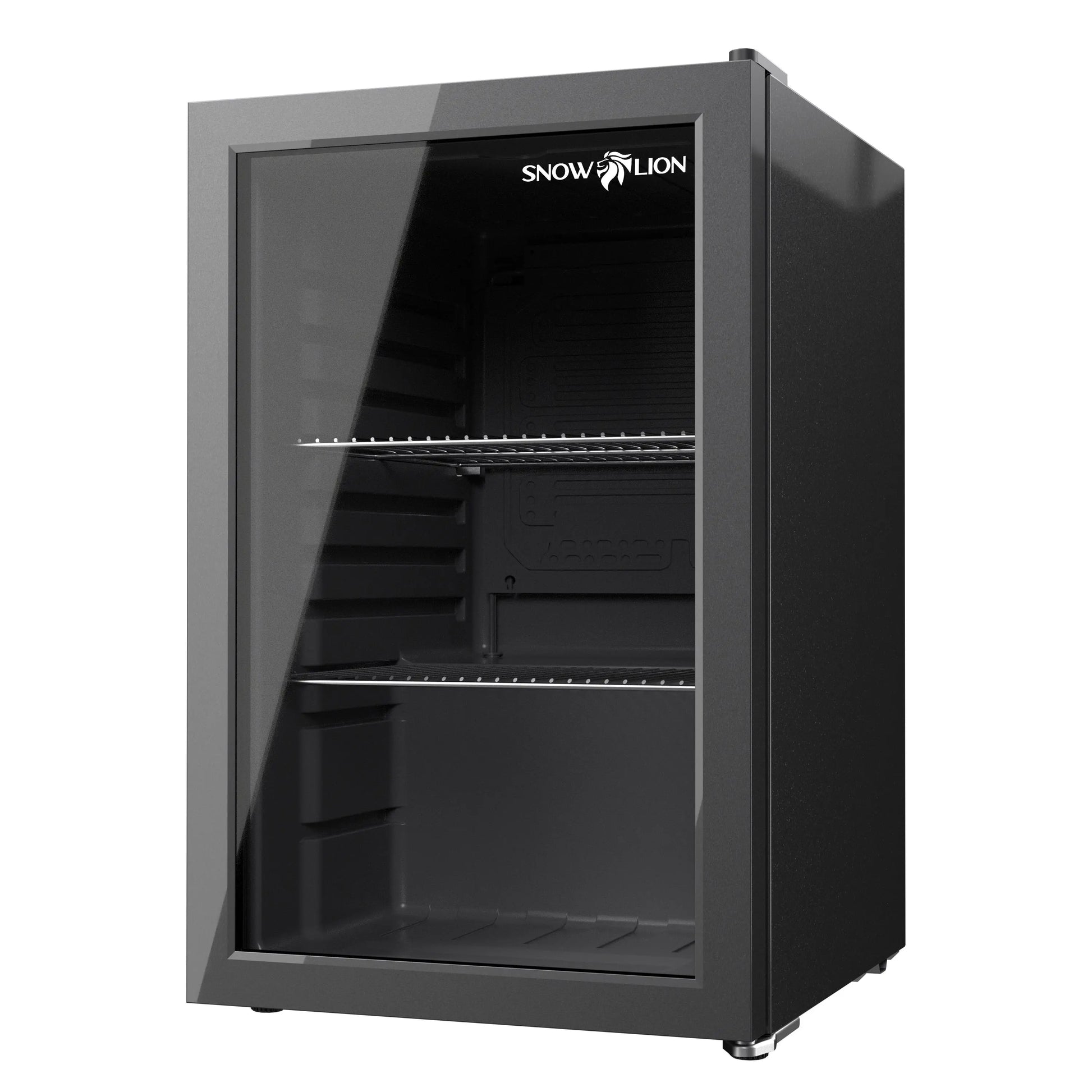 SnowLion Premium 69L Beverage Refrigerator 2.4 Cu.ft. Freestanding Mini Fridge With Glass Door in Black SnowLion Glass Door Large